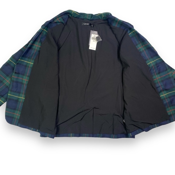 NWT Lauren Ralph Lauren Bullion Plaid Wool-Blend Twill Blazer Size 20W Woman - Picture 13 of 16
